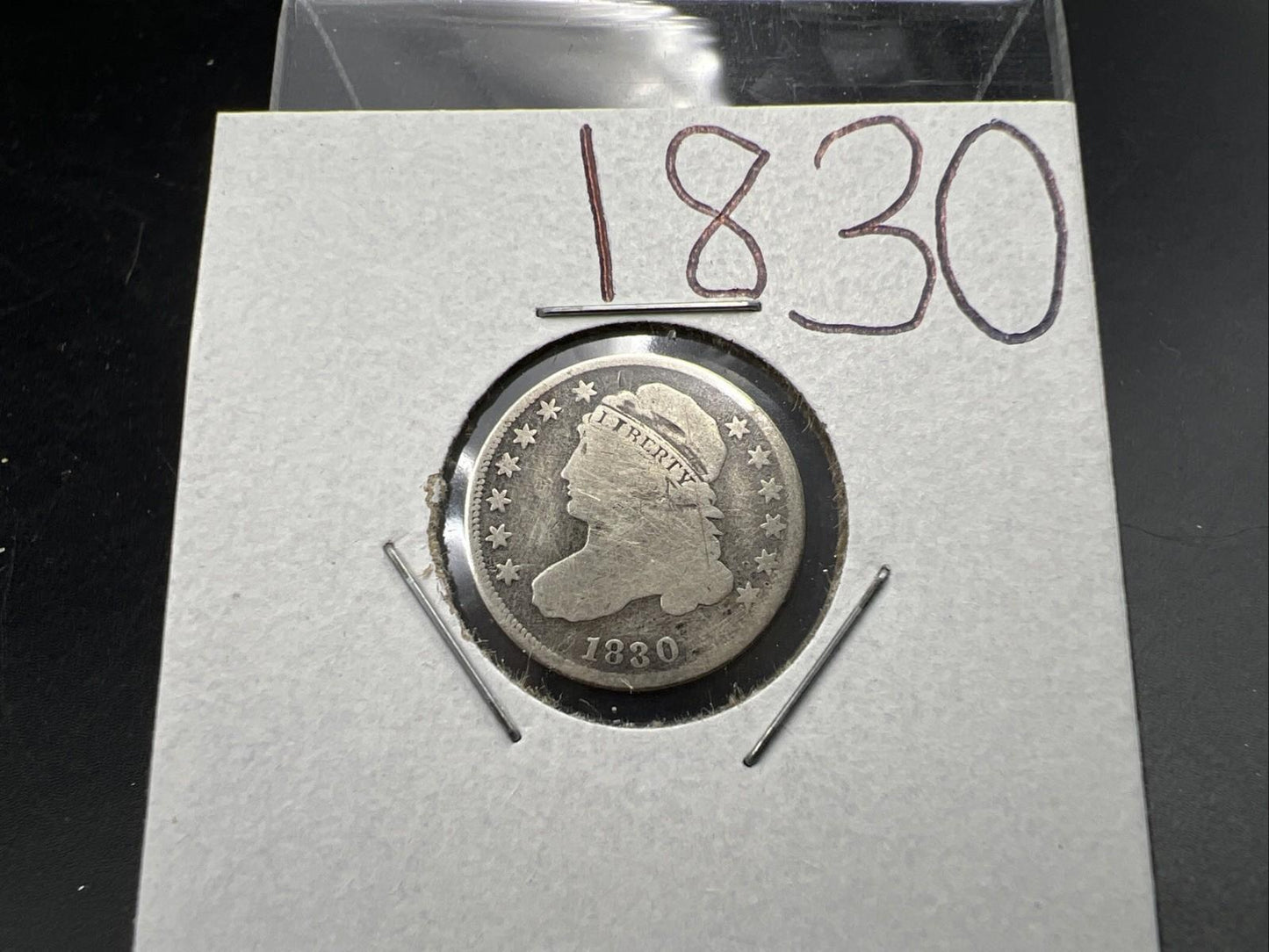 1830 10C Capped Bust Dime Average VG Very Good Details Decent