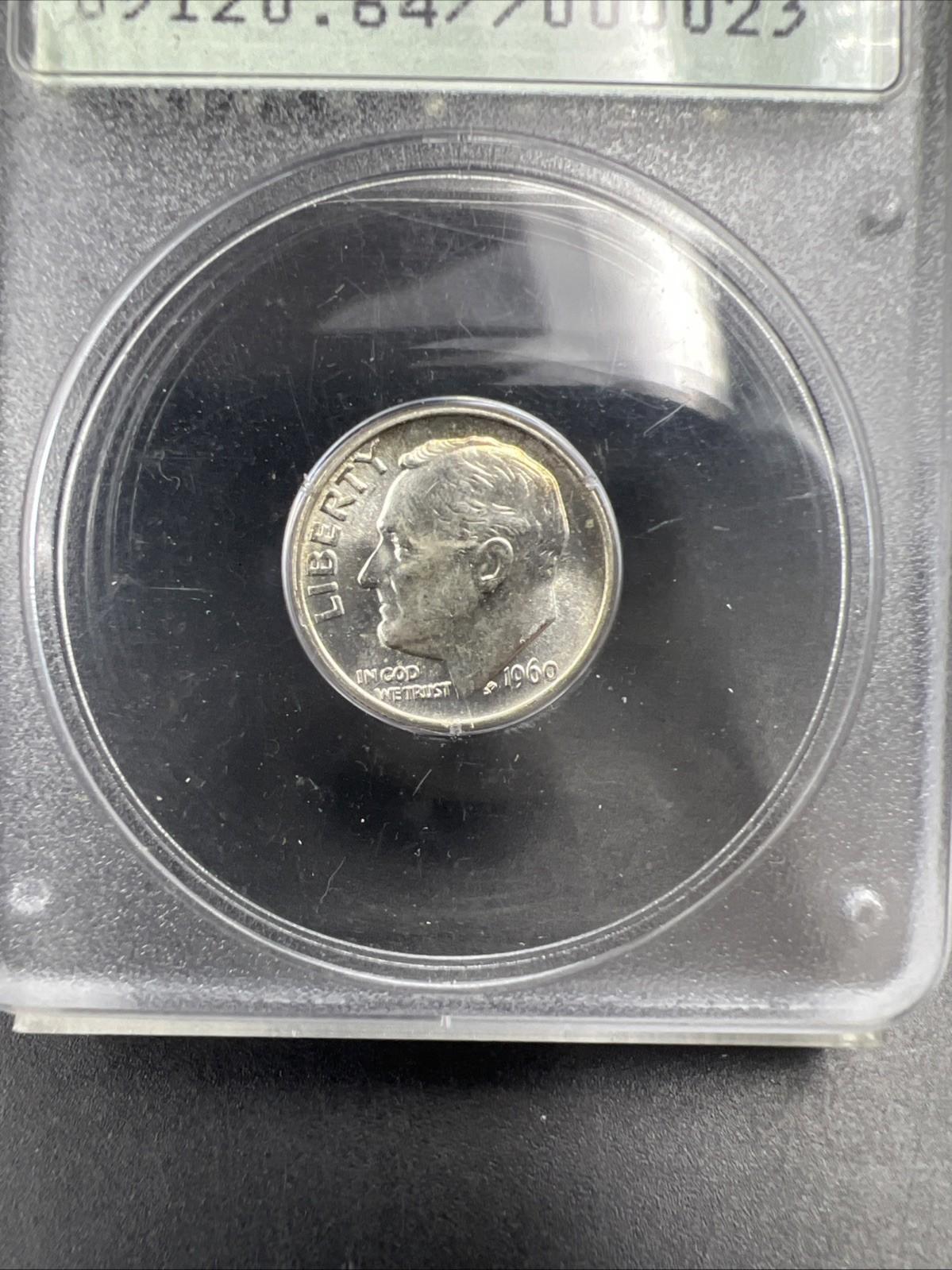 PCGS Rattler Sample Slab MS64 1960 P 10c Roosevelt Silver Dime Coin
