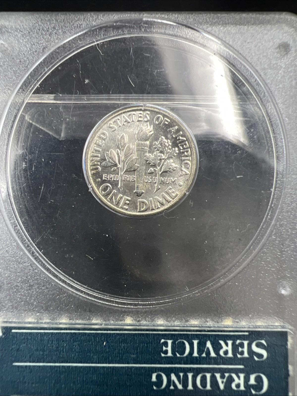 PCGS Rattler Sample Slab MS64 1960 P 10c Roosevelt Silver Dime Coin