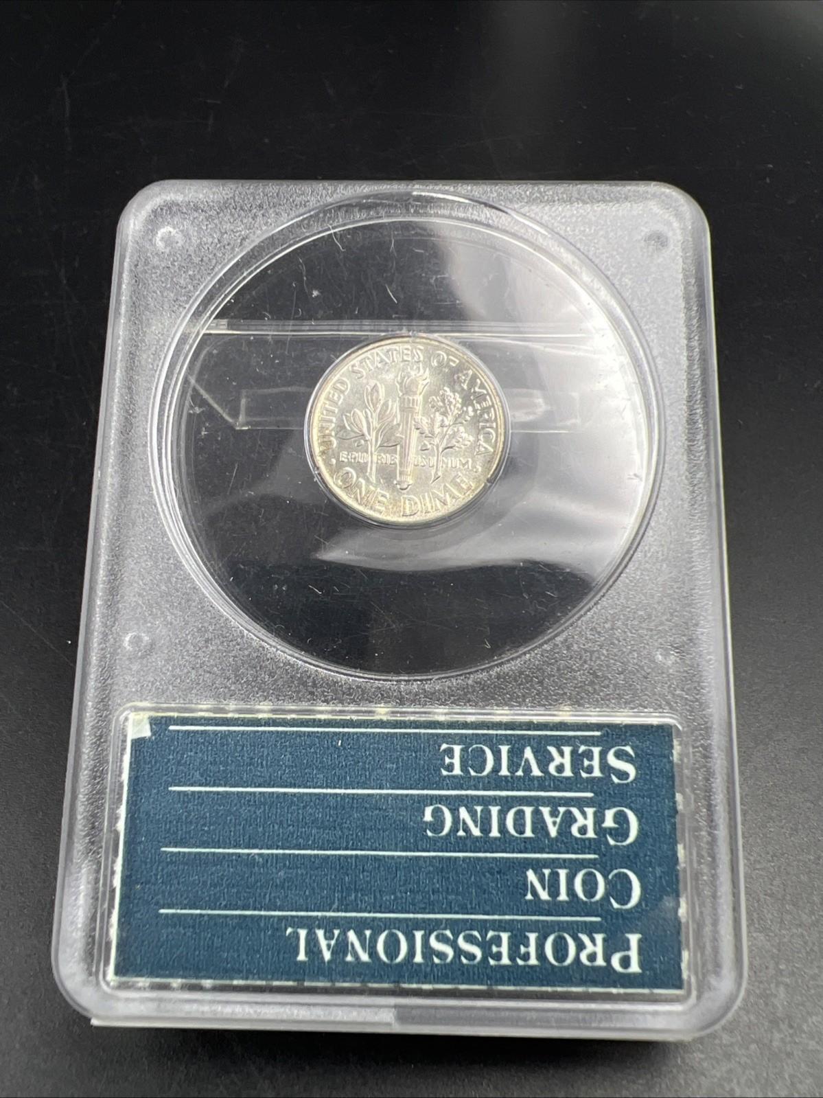 PCGS Rattler Sample Slab MS64 1960 P 10c Roosevelt Silver Dime Coin