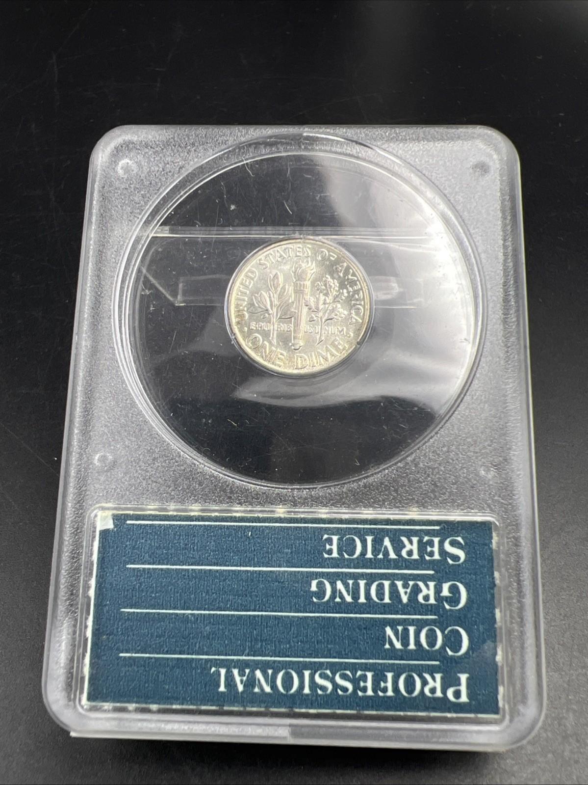 PCGS Rattler Sample Slab MS64 1960 P 10c Roosevelt Silver Dime Coin