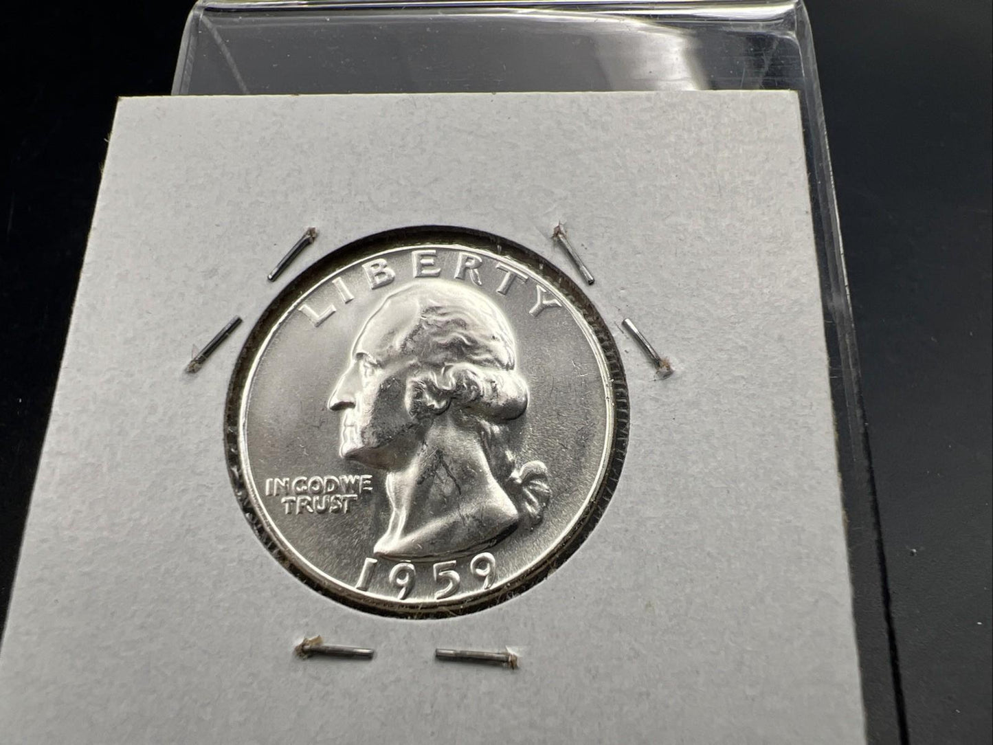1959 P 25C Washington Quarter Silver Coin Choice BU Uncirculated Type B Rev SK#A