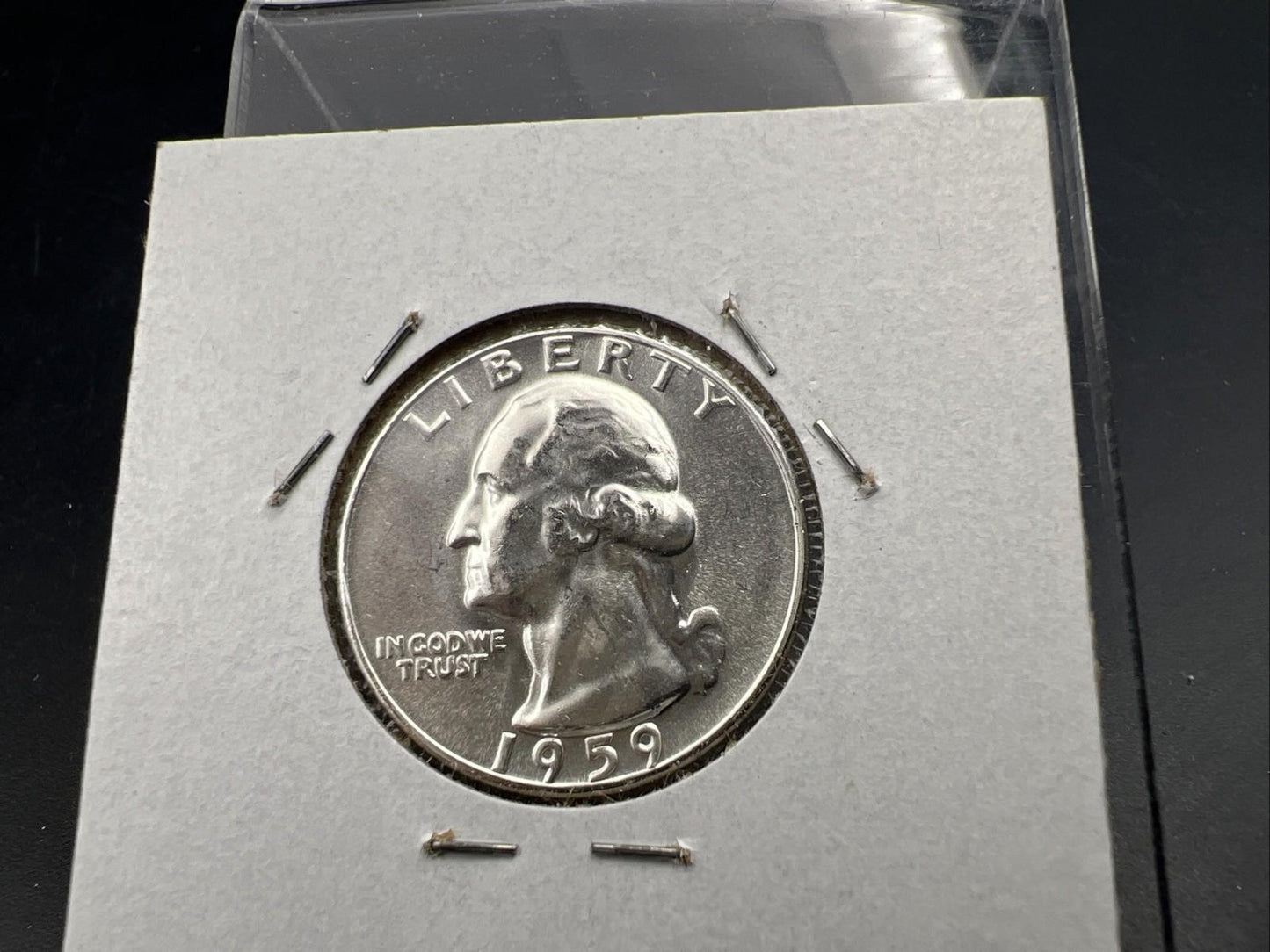 1959 P 25C Washington Quarter Silver Coin Choice BU Uncirculated Type B Rev SK#A