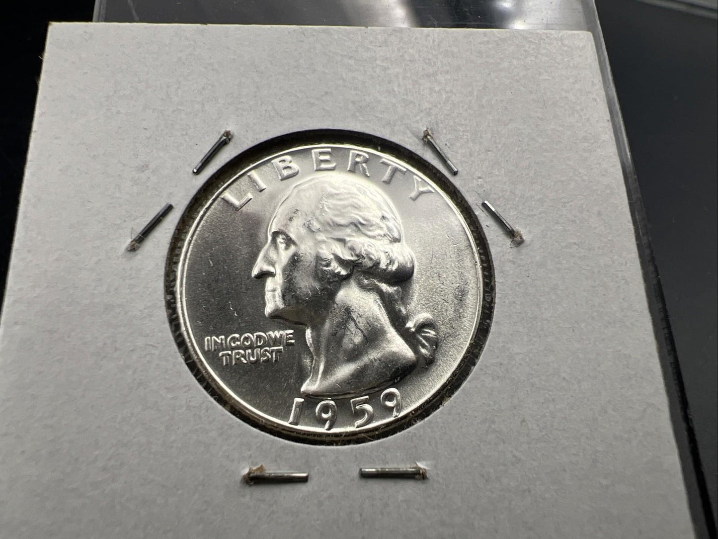 1959 P 25C Washington Quarter Silver Coin Choice BU Uncirculated Type B Rev SK#A
