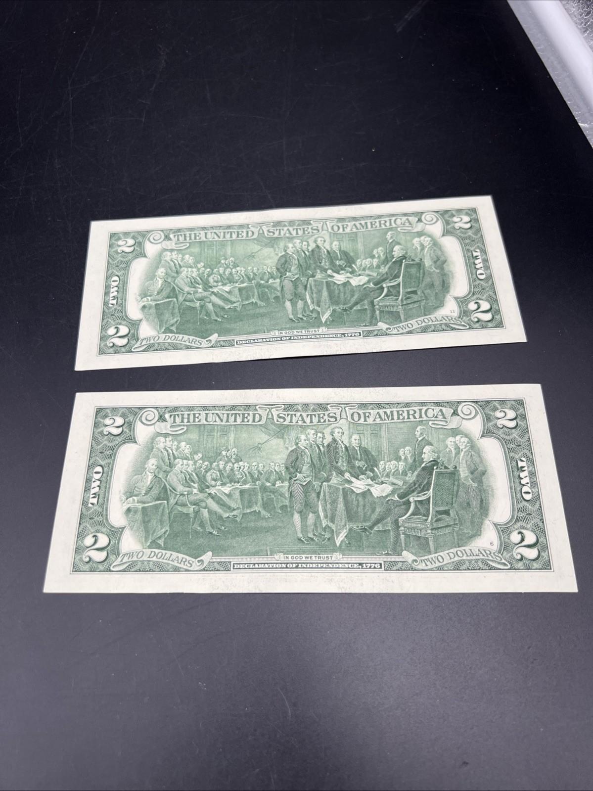 2 Consecutive 2017 A $2 Two Dollar FRN Federal Reserve Notes Serial #2024 CH UNC