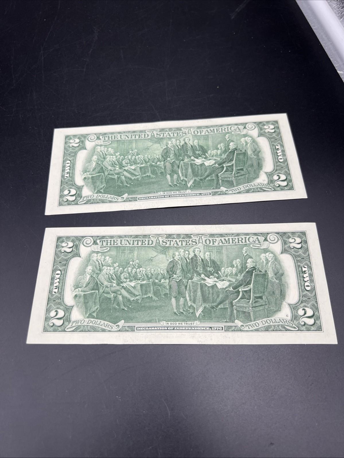 2 Consecutive 2017 A $2 Two Dollar FRN Federal Reserve Notes Serial #2024 CH UNC