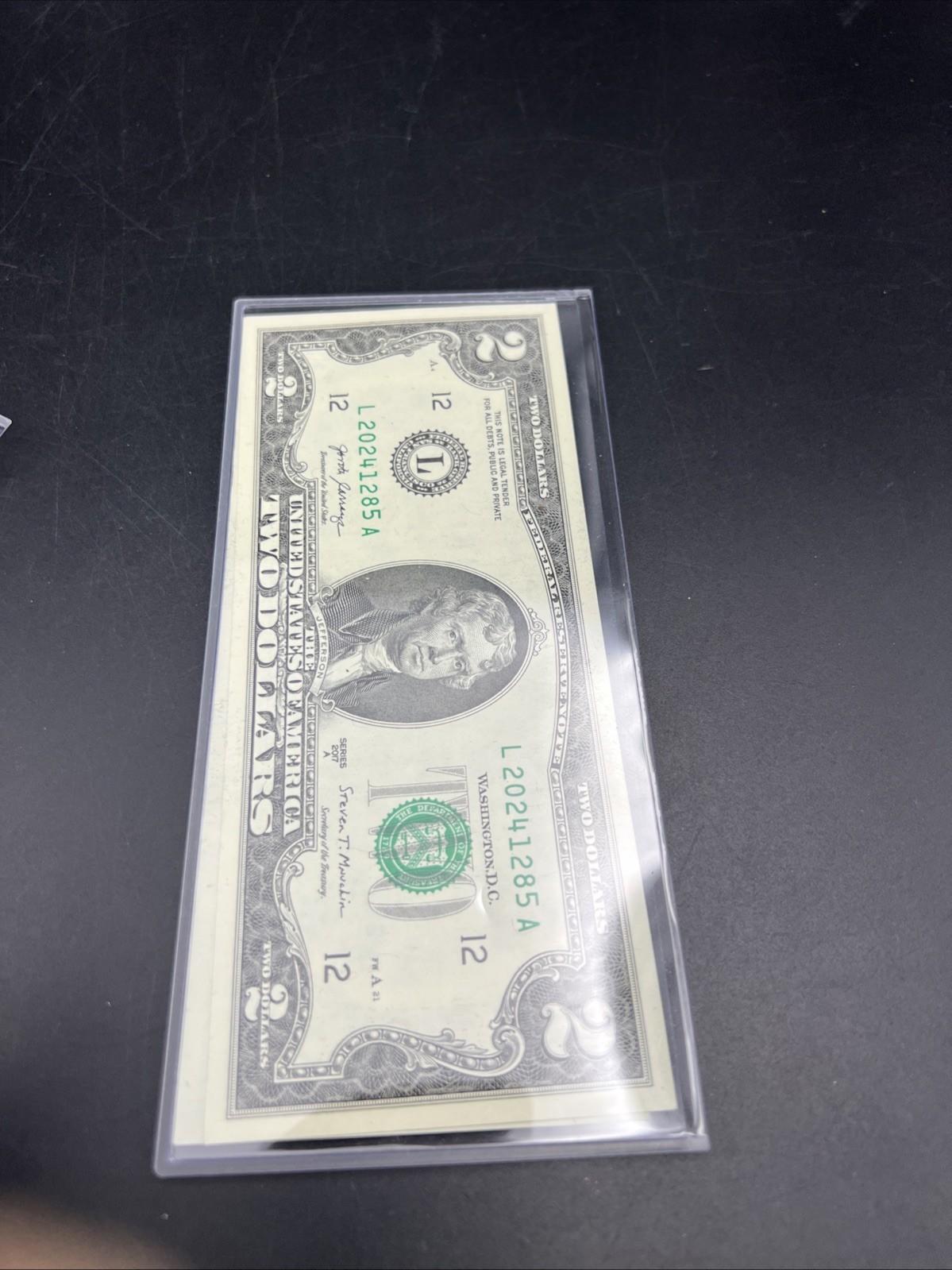 2 Consecutive 2017 A $2 Two Dollar FRN Federal Reserve Notes Serial #2024 CH UNC