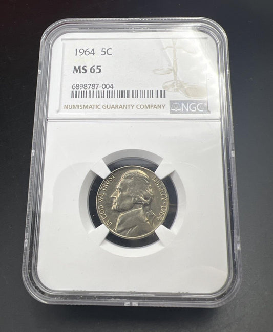 1964 5c Jefferson Nickel Coin NGC MS65 Business Strike Gem BU