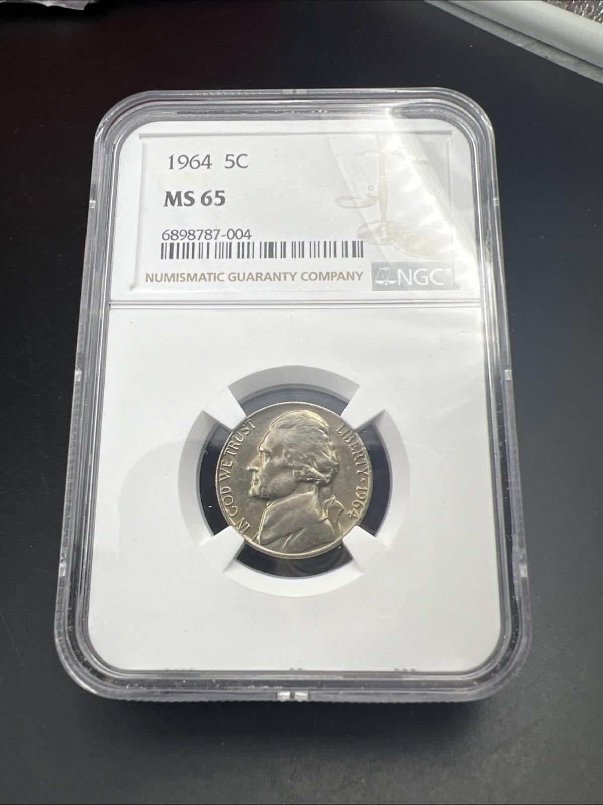 1964 5c Jefferson Nickel Coin NGC MS65 Business Strike Gem BU