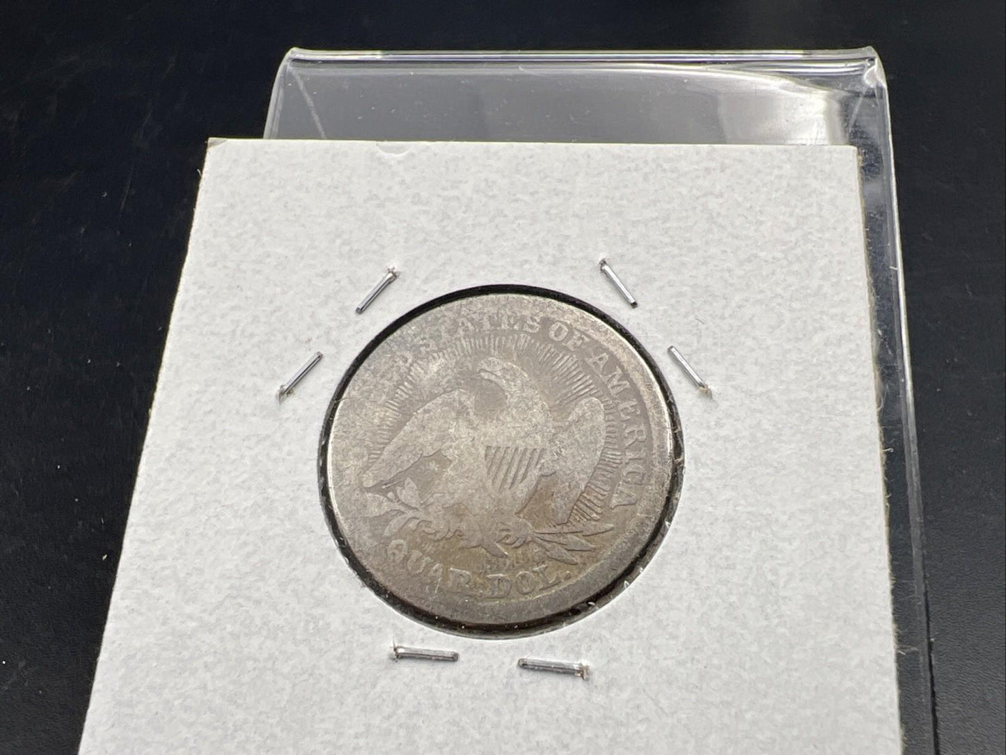 1853 P Arrows & Rays Seated Liberty Silver Quarter Very Circulated Poor Details