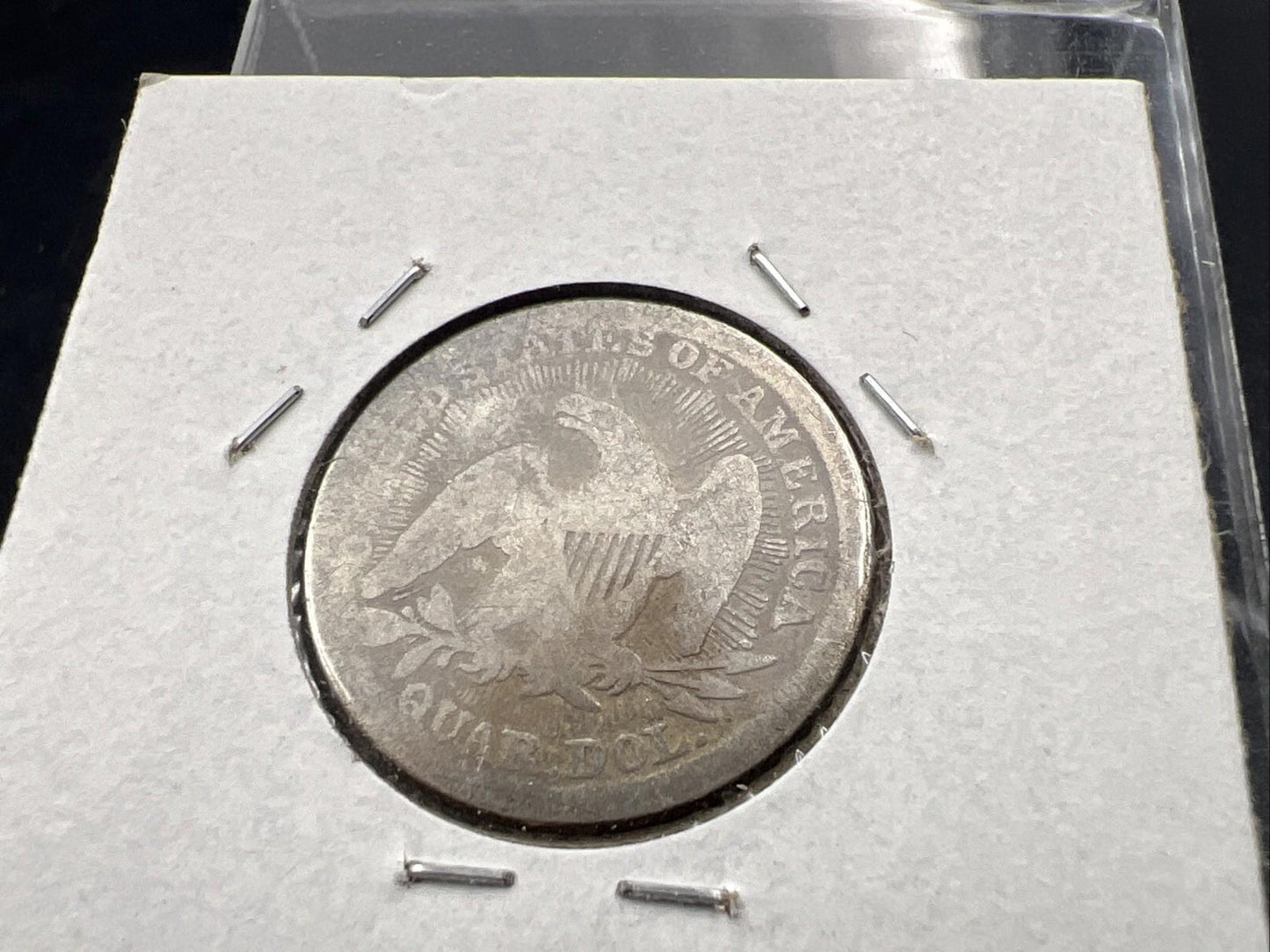 1853 P Arrows & Rays Seated Liberty Silver Quarter Very Circulated Poor Details