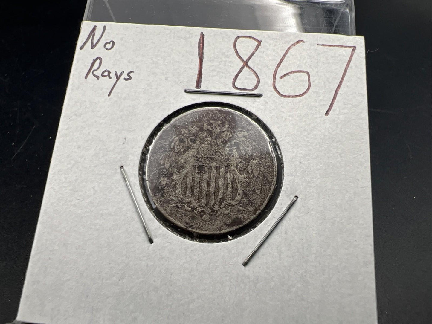 1867 5c Shield Nickel Very Circulated SKU#H