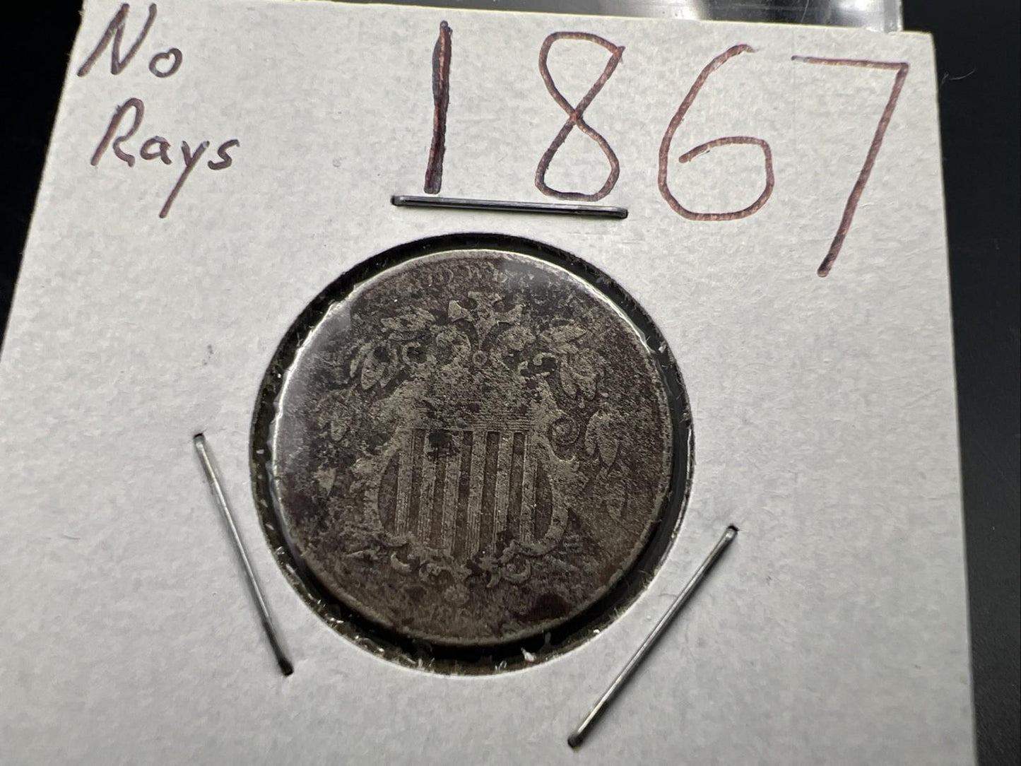 1867 5c Shield Nickel Very Circulated SKU#H