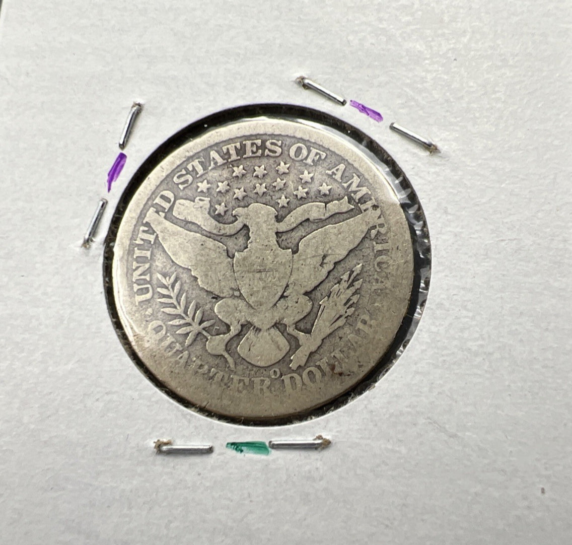 1894 O 25c Barber Silver Quarter Coin Very Circulated AG SK#A