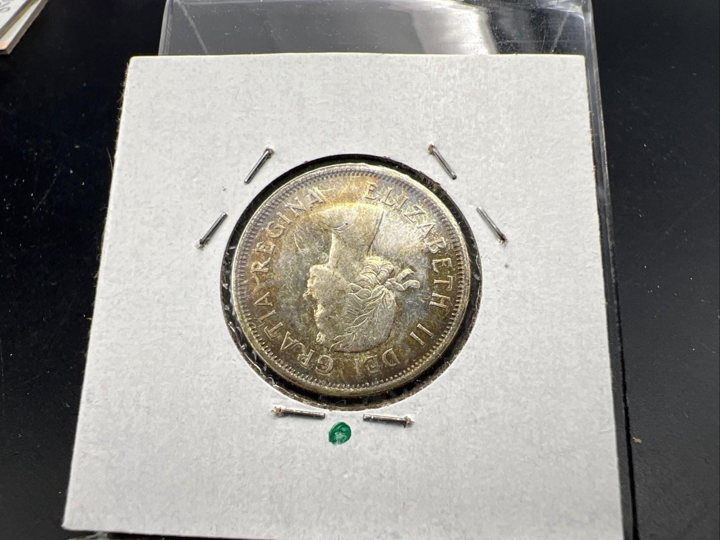 1960 25c Canada Silver Quarter coin PQ Toning AU About UNC SK#A