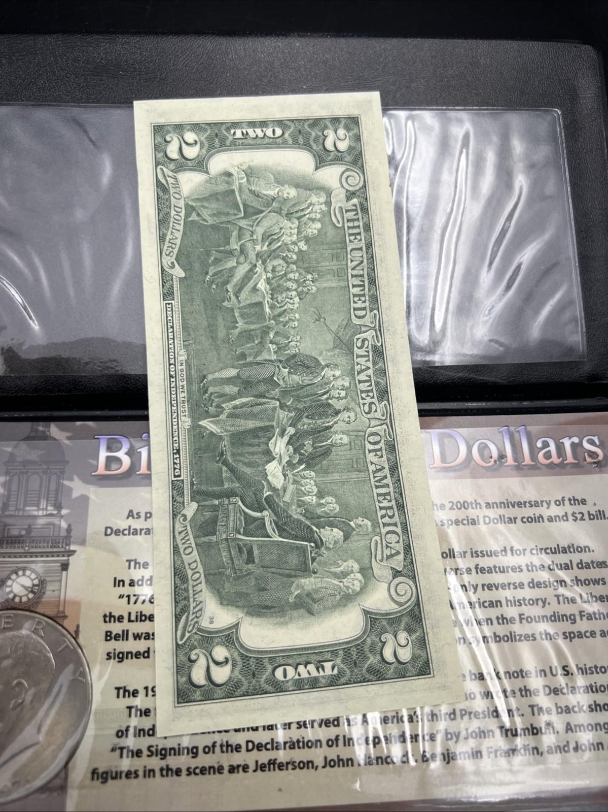 Bicentennial Coin & Currency Set 1976 Ike Dollar & $2 FRN Note UNC #A