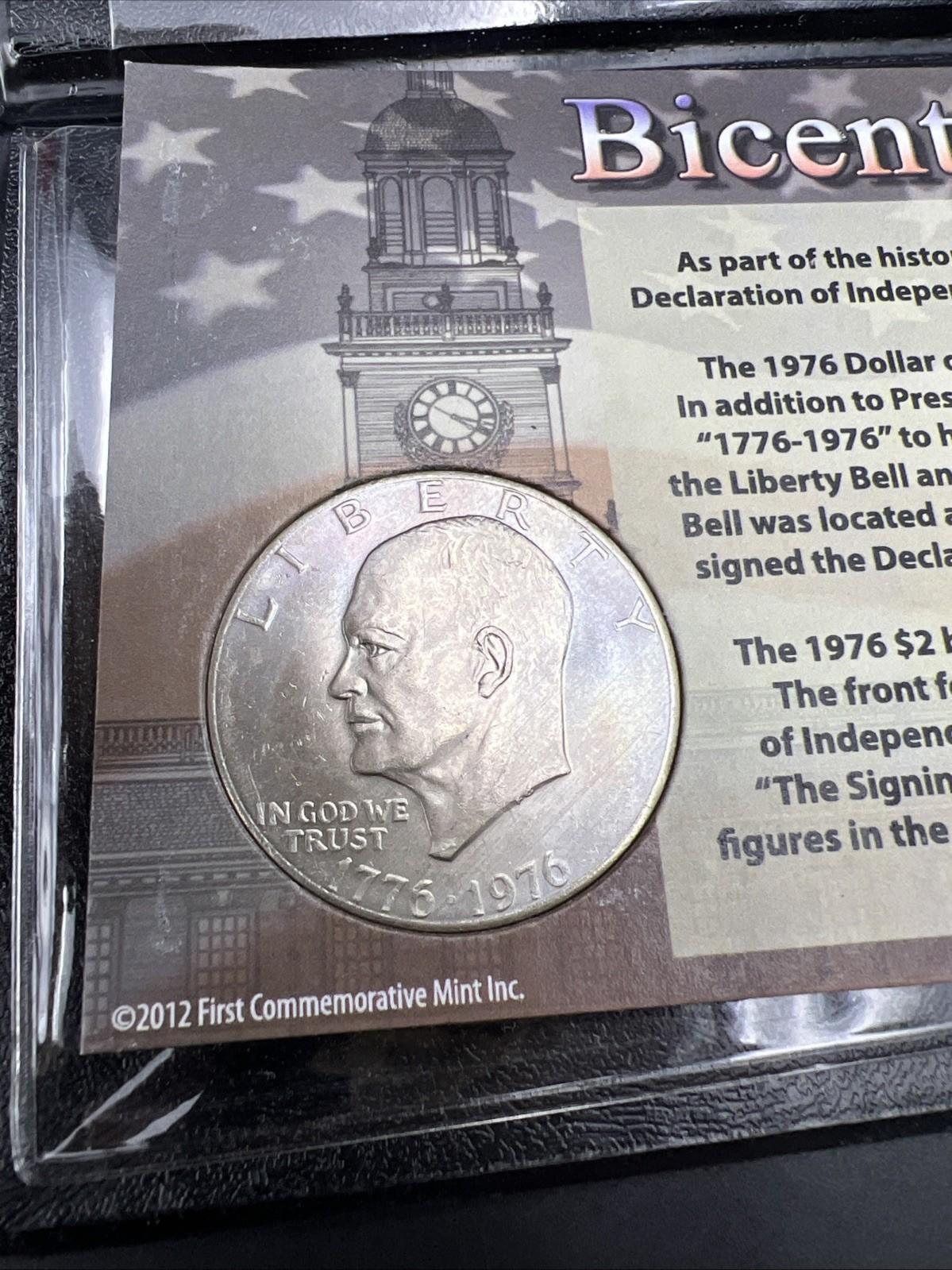 Bicentennial Coin & Currency Set 1976 Ike Dollar & $2 FRN Note UNC #A