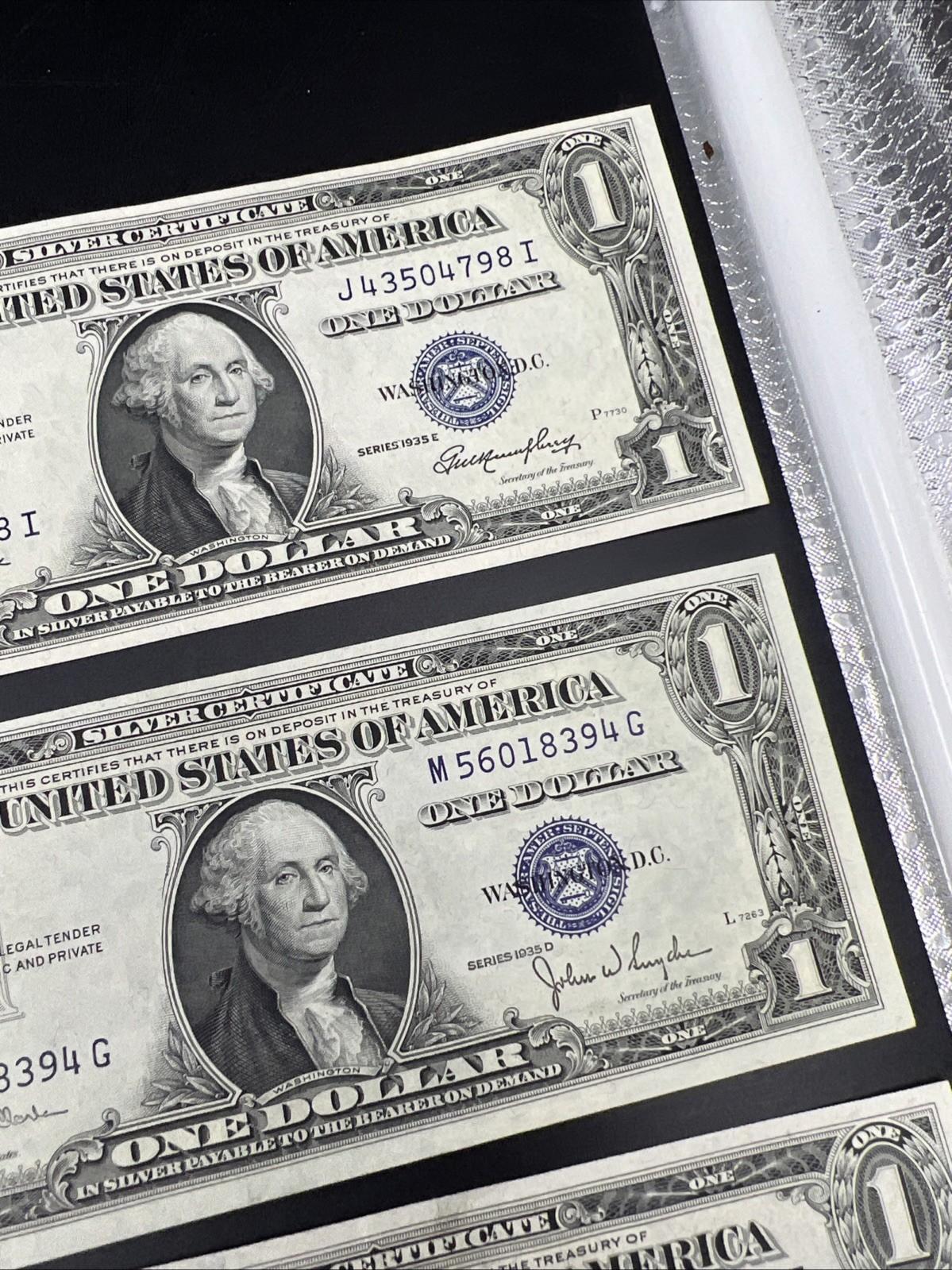 11 Note 1935 1957 Silver Certificate Letter Set CH AU / UNC conditions #298