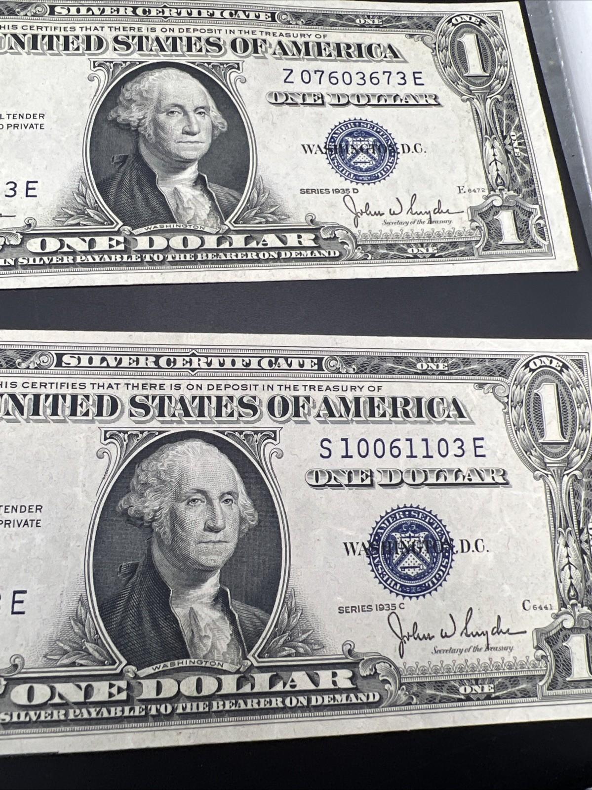 9 Note 1935 1957 Silver Certificate Letter Set XF AU / UNC conditions #103