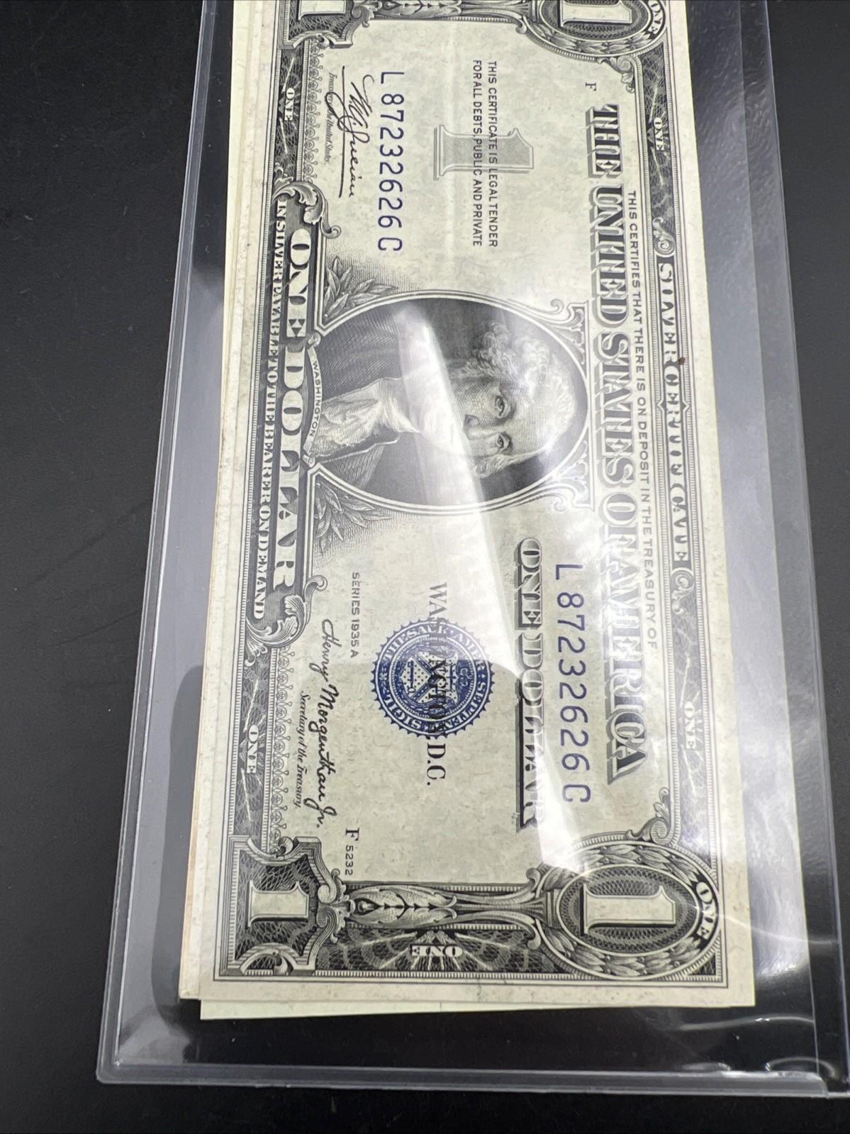 11 Note 1935 A 1957 Silver Certificate Letter Set XF AU / UNC conditions #626