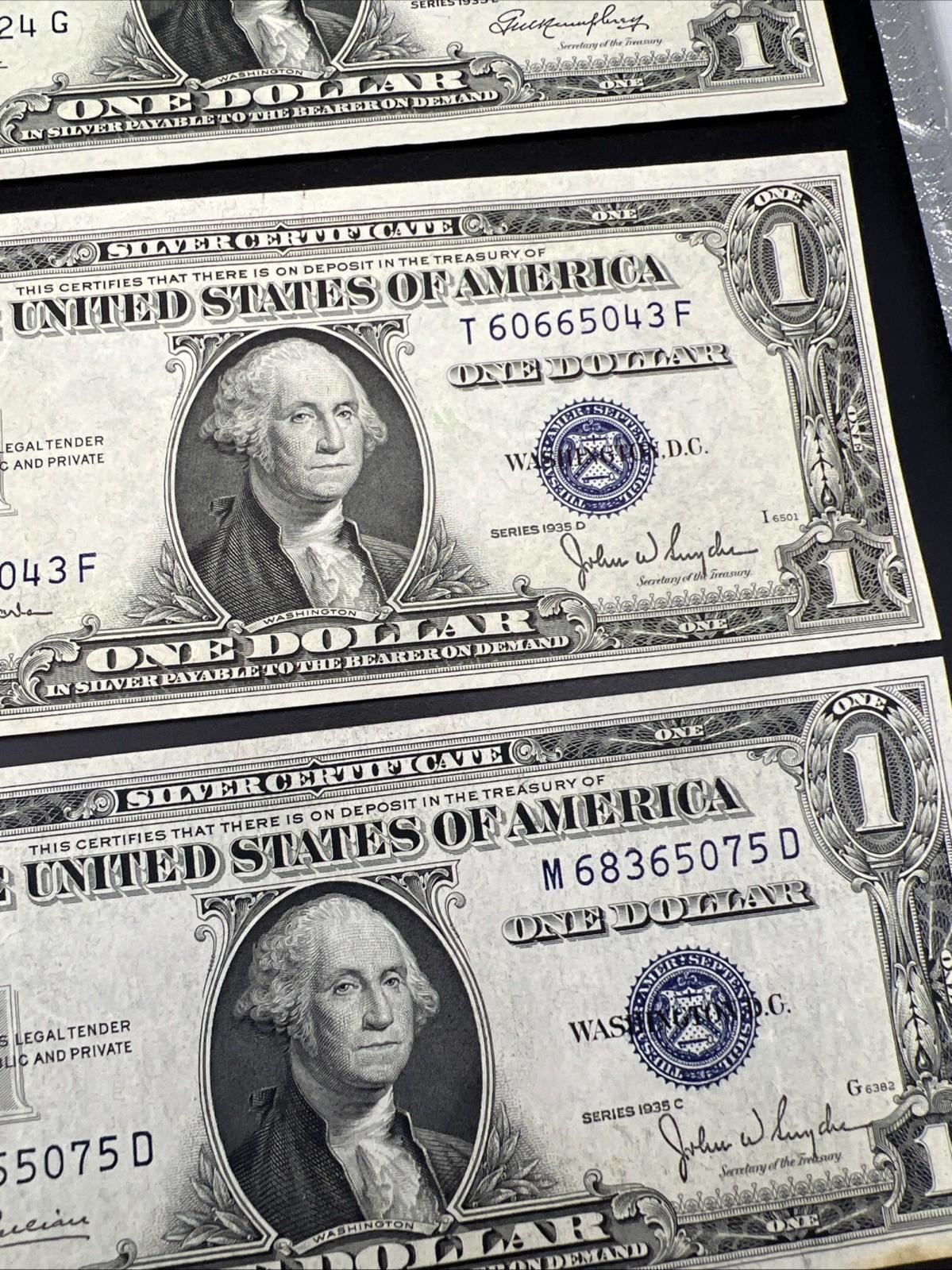 11 Note 1935 A 1957 Silver Certificate Letter Set XF AU / UNC conditions #626