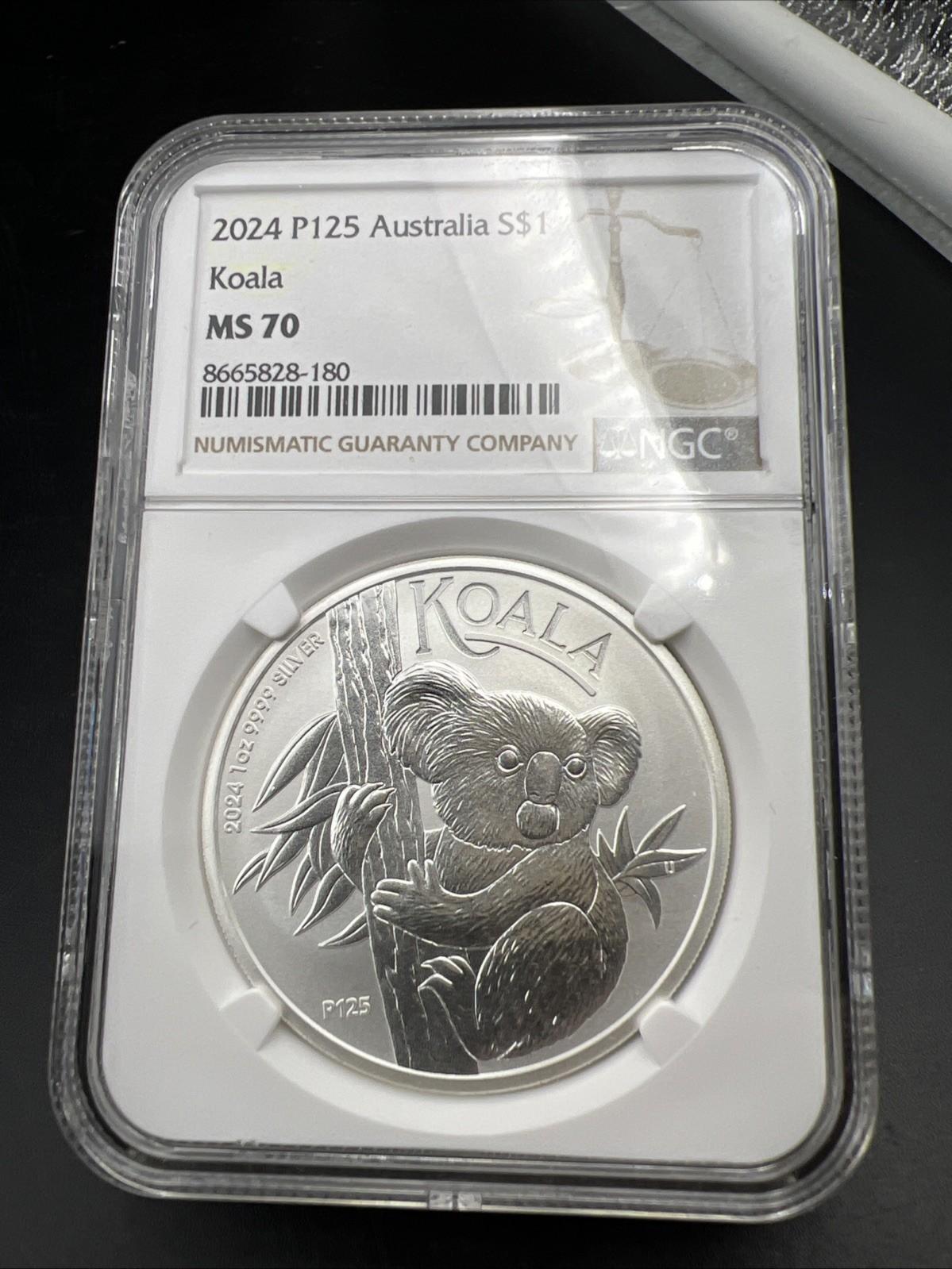 2024 Perth Mint 1 oz Silver Koala Coin MS70 NGC Certified #180