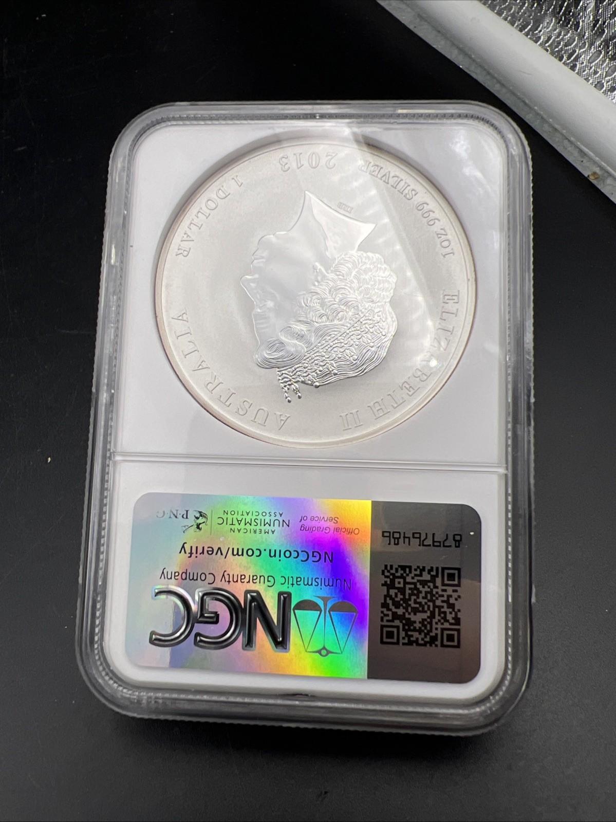 2013 1 Oz Silver Australia Snake Coin MS69 NGC