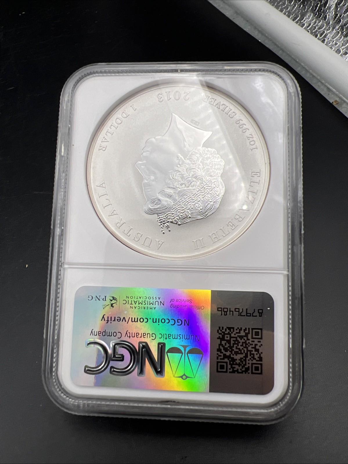 2013 1 Oz Silver Australia Snake Coin MS69 NGC