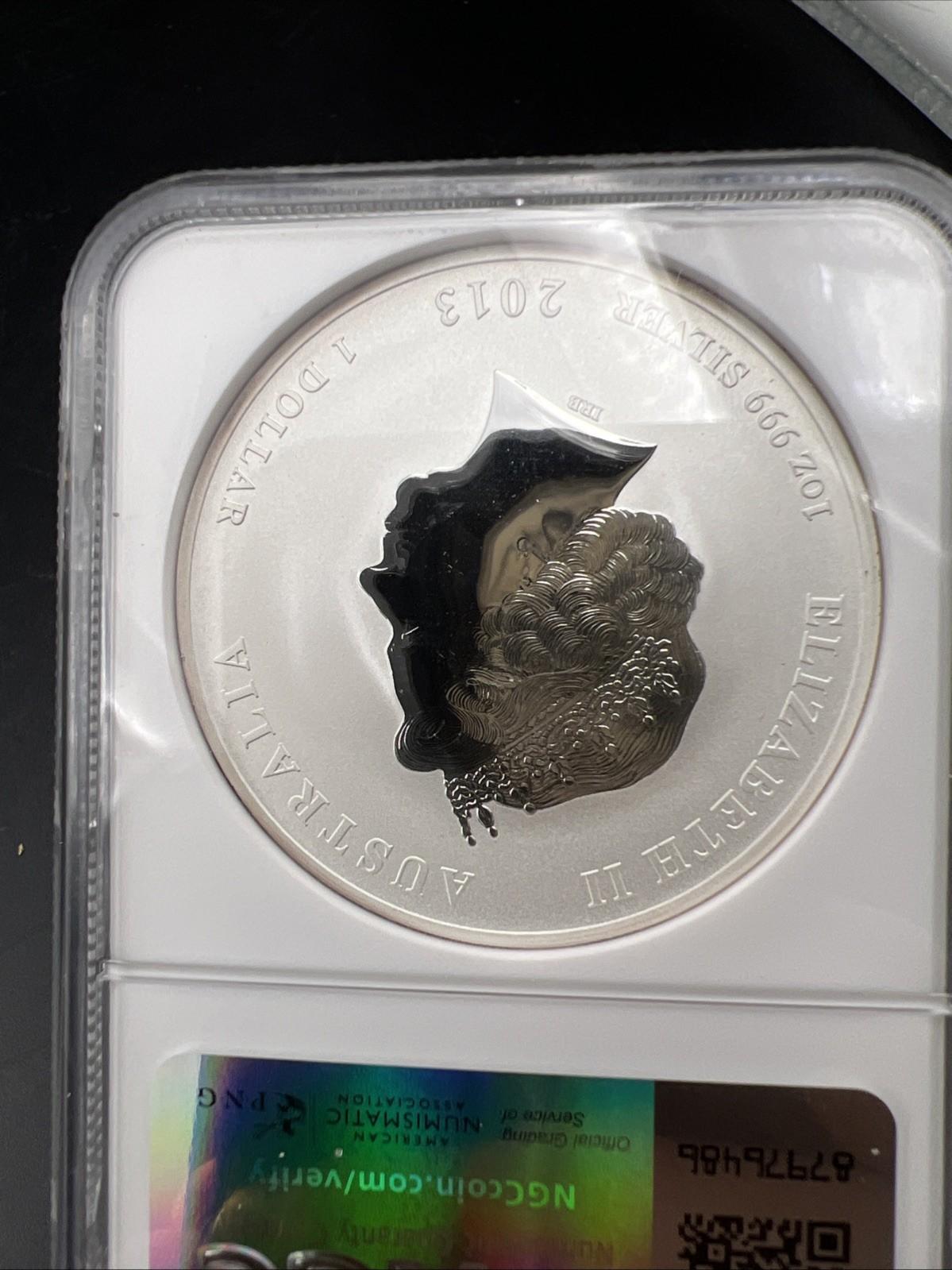 2013 1 Oz Silver Australia Snake Coin MS69 NGC