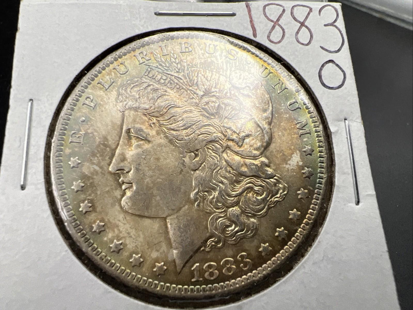 1883 O $1 Morgan Silver Dollar Coin CH BU UNC Nice Toning Obverse