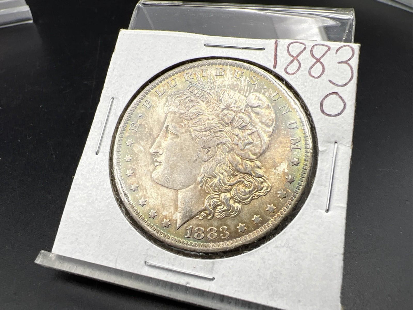 1883 O $1 Morgan Silver Dollar Coin CH BU UNC Nice Toning Obverse