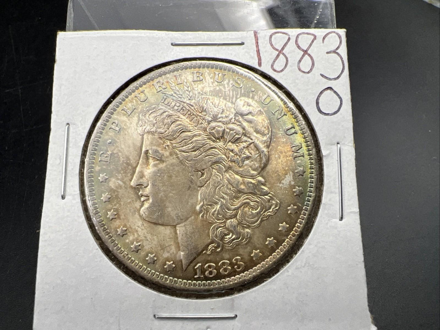 1883 O $1 Morgan Silver Dollar Coin CH BU UNC Nice Toning Obverse