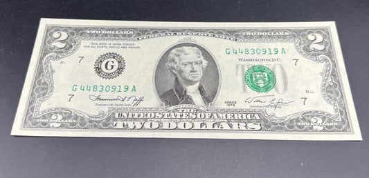 1976 $2 FRN Bicentennial Federal Reserve Note CH UNC #919