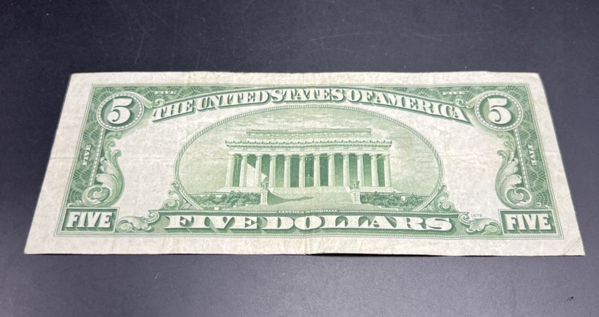 1934 C $5 Silver Certificate Note Blue Seal Bill VG / Fine Circ #664