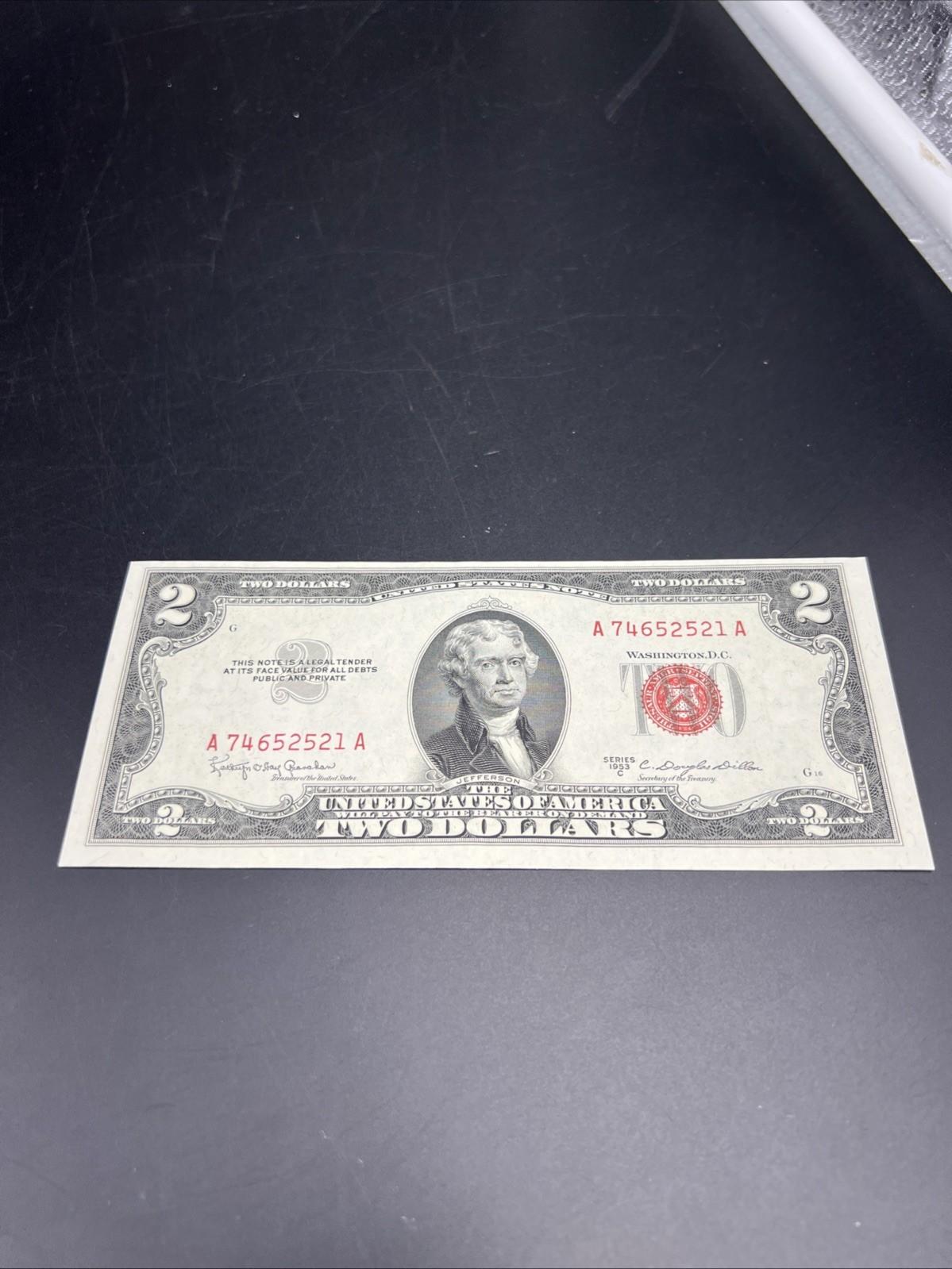 1953 C $2 USN United States Note Red Seal UNC Uncirculated #521