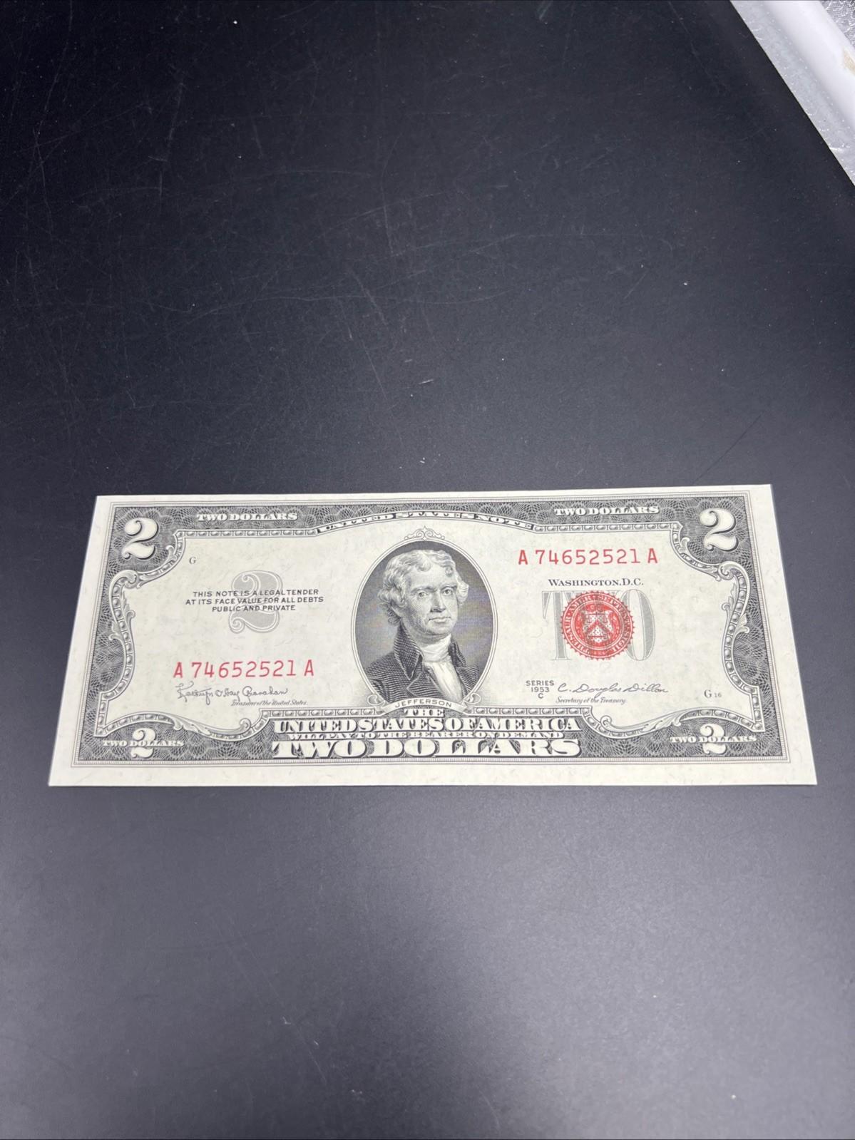 1953 C $2 USN United States Note Red Seal UNC Uncirculated #521