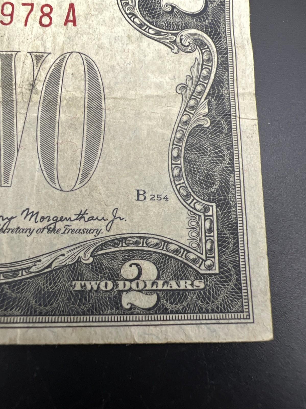 1928 D Mule $2 USN United States Note Red Seal Fine Details Circ #78