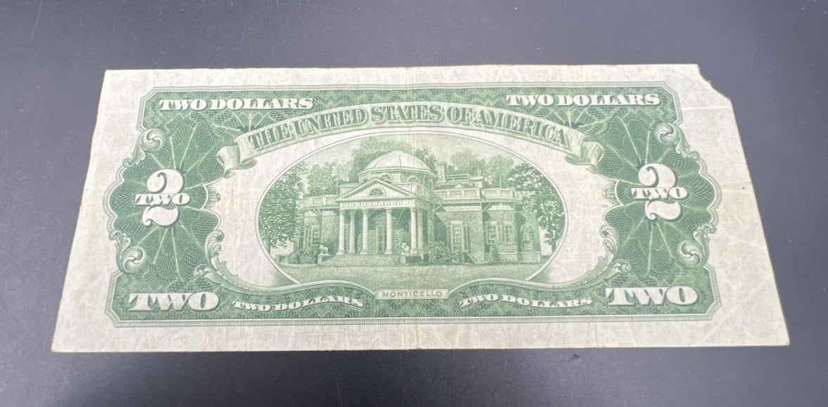 1928 D Mule $2 USN United States Note Red Seal Fine Details Circ #78