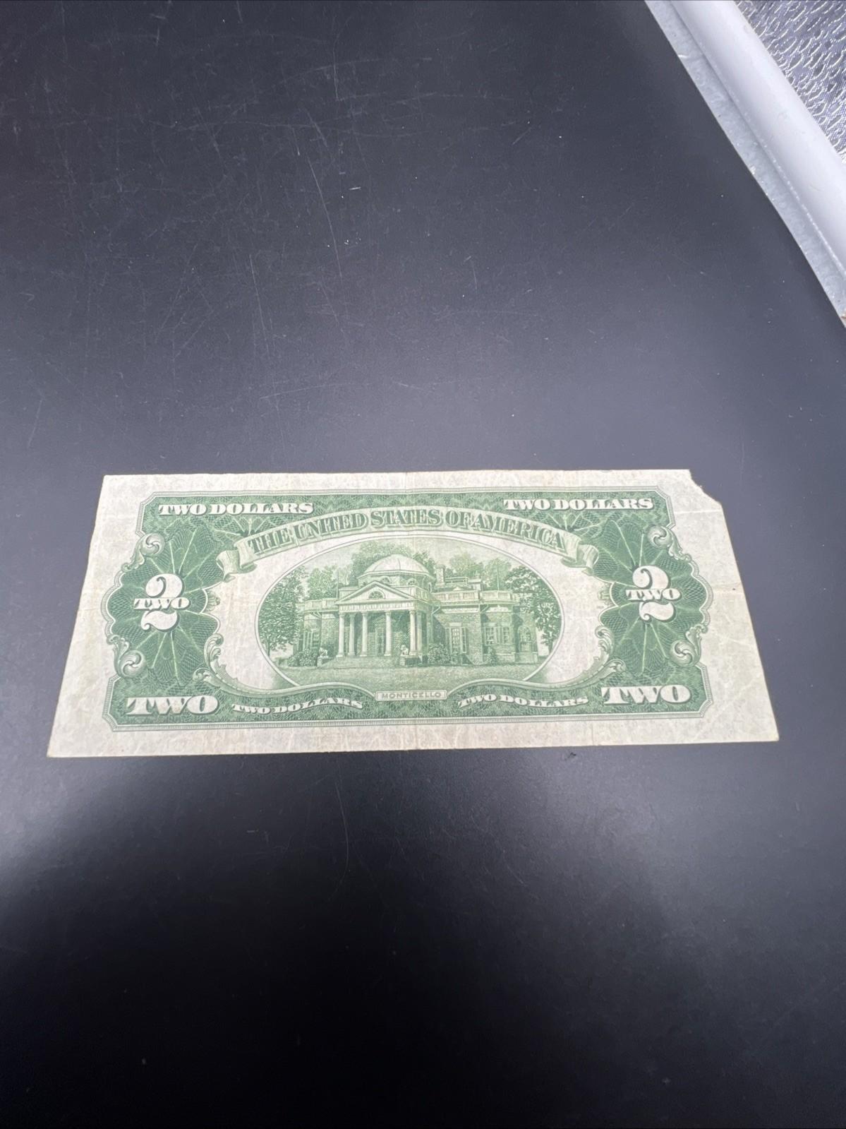 1928 D Mule $2 USN United States Note Red Seal Fine Details Circ #78