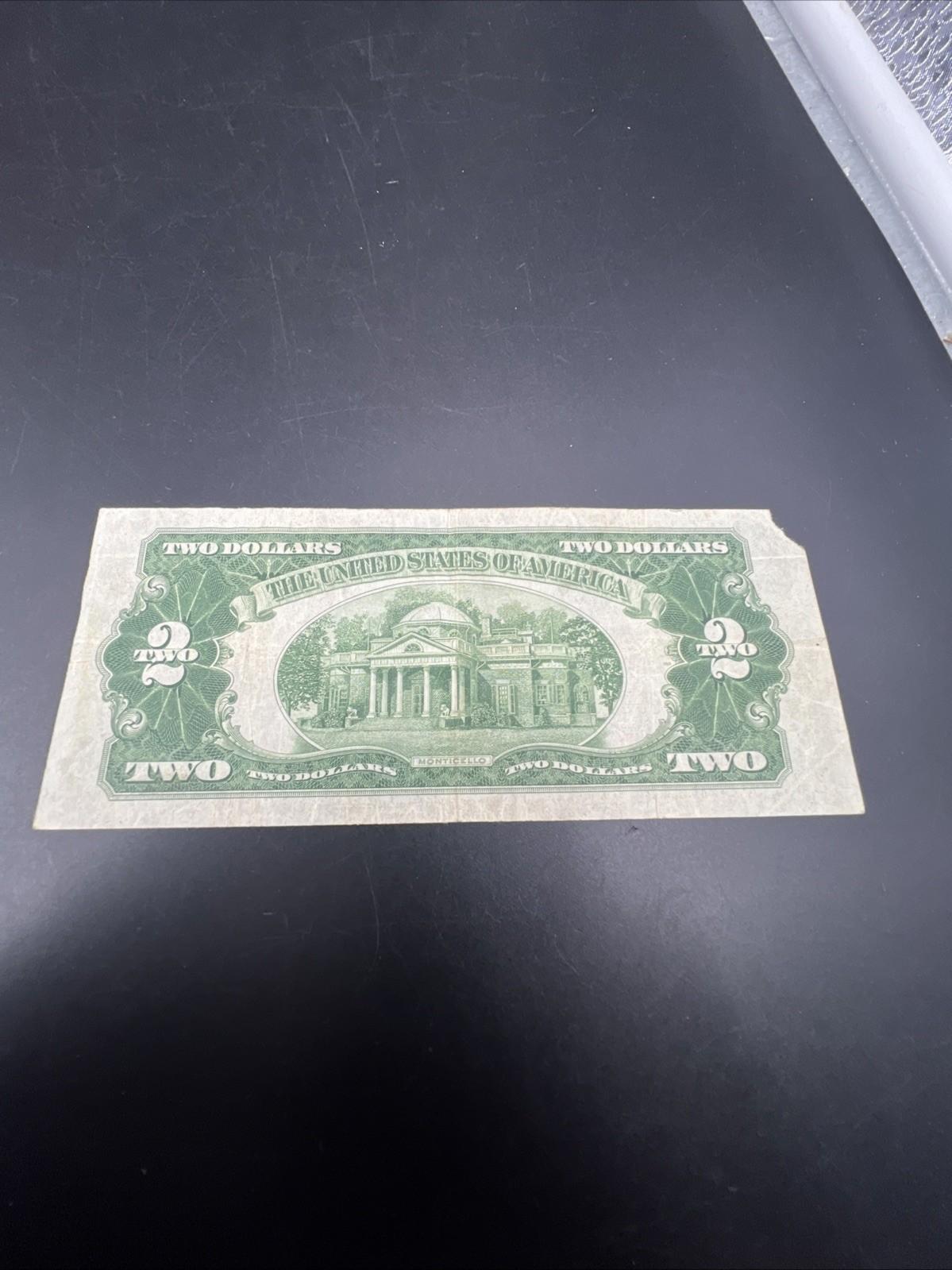 1928 D Mule $2 USN United States Note Red Seal Fine Details Circ #78