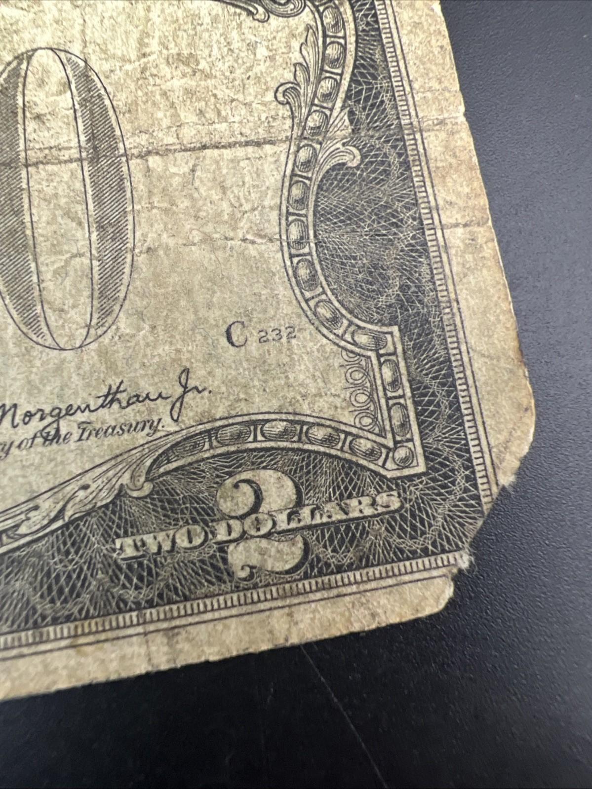 1928 D Mule $2 USN United States Note Red Seal Cull Very Circ Details #71