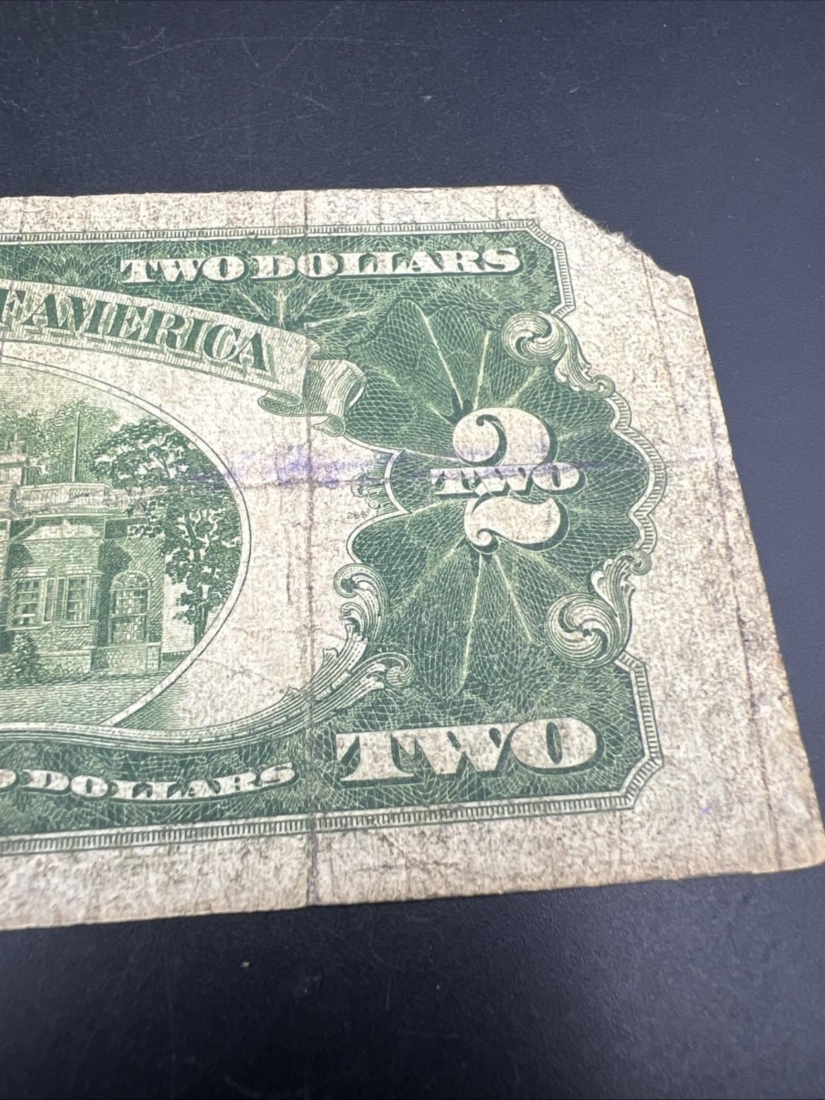 1928 D Mule $2 USN United States Note Red Seal Cull Very Circ Details #71