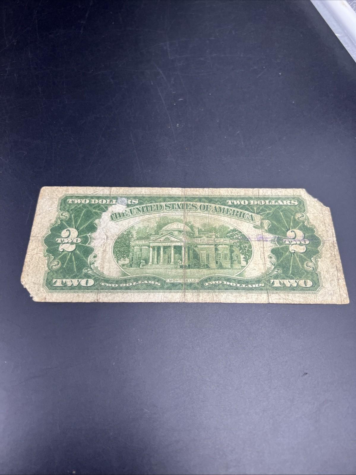 1928 D Mule $2 USN United States Note Red Seal Cull Very Circ Details #71