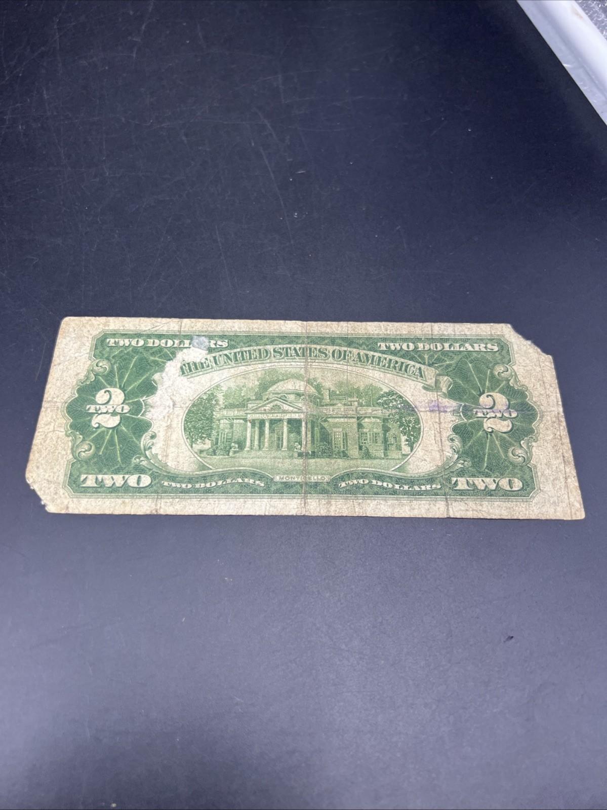 1928 D Mule $2 USN United States Note Red Seal Cull Very Circ Details #71