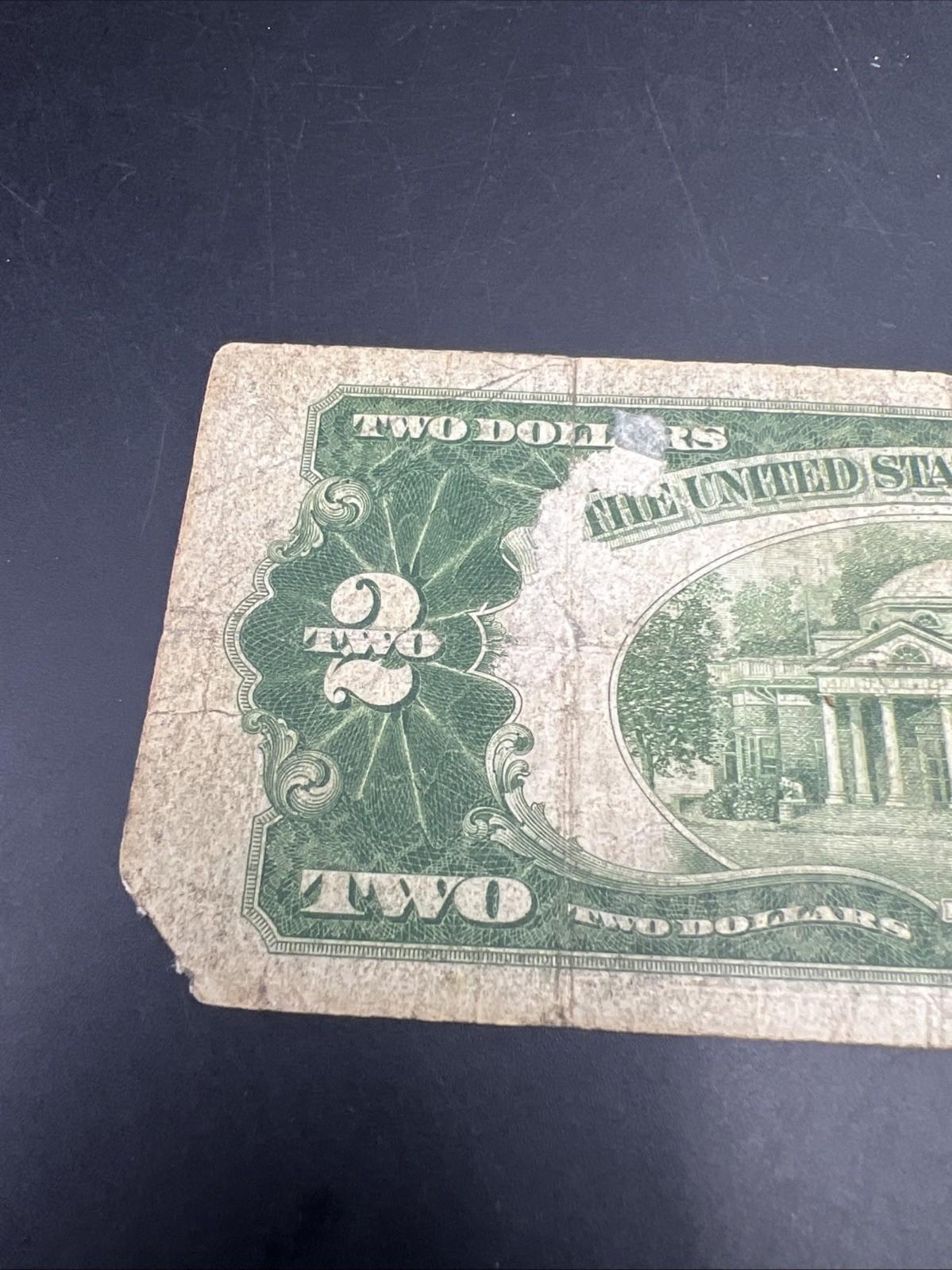 1928 D Mule $2 USN United States Note Red Seal Cull Very Circ Details #71