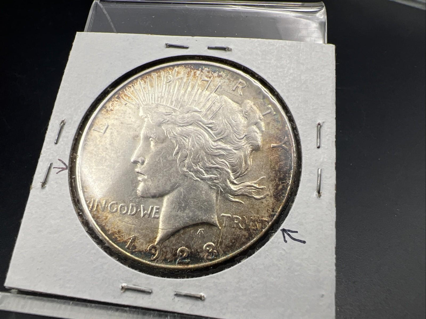 1923 D $1 Peace Silver Dollar Coin BU UNC Die Cracks Reverse VAM