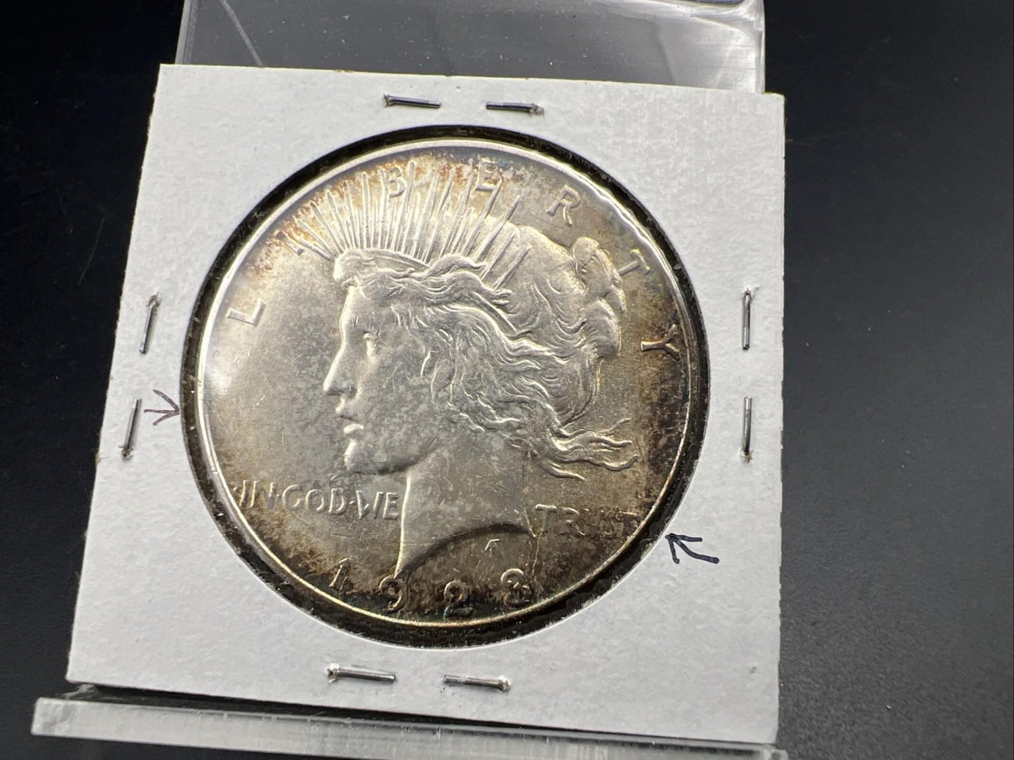 1923 D $1 Peace Silver Dollar Coin BU UNC Die Cracks Reverse VAM