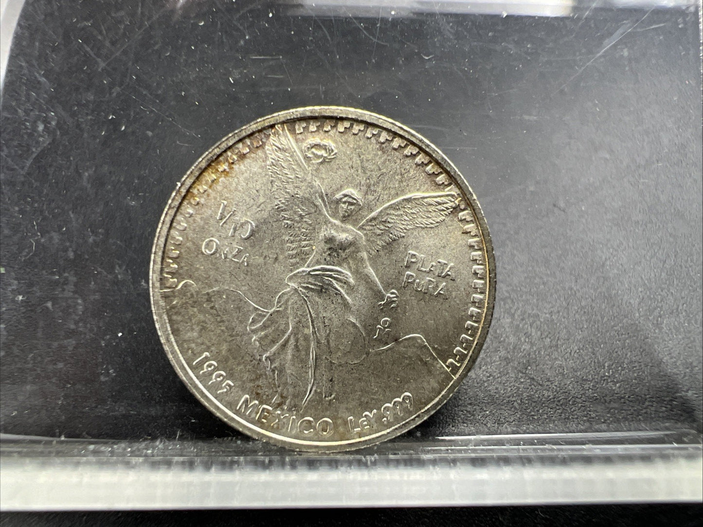 1995 Mo Mexico 1/10 oz Silver Libertad .999 Plata Pura Coin Gem BU Unc Toner S#B