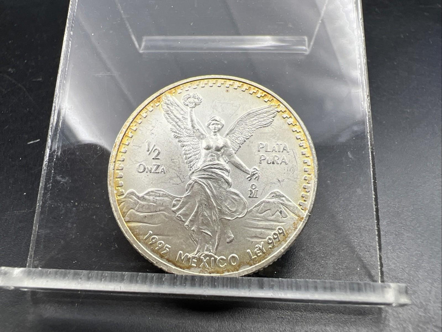 1995 Mo Mexico 1/2 oz Silver Libertad .999 Plata Pura Coin Gem BU UNC Toner