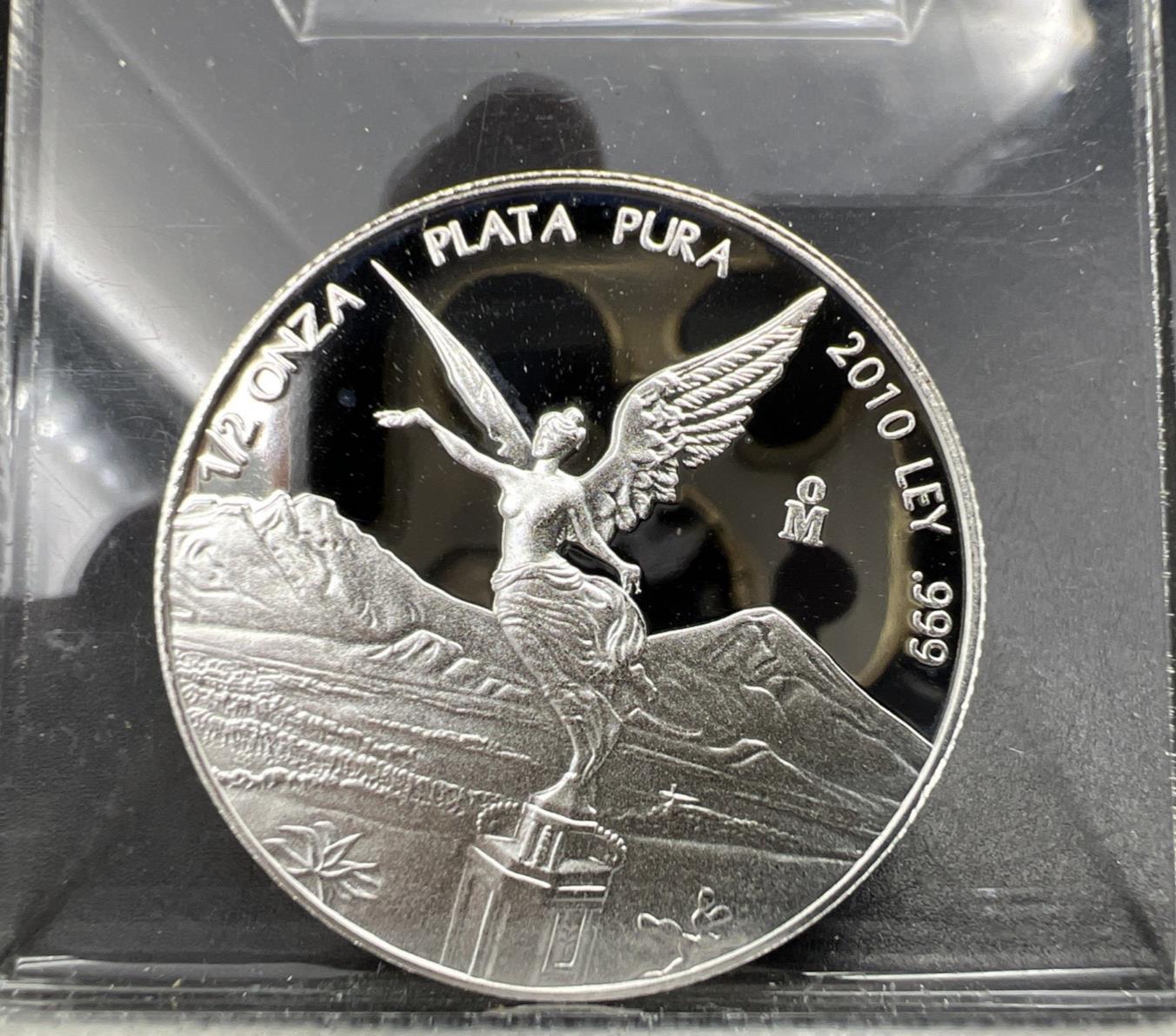 2010 Mo Mexico 1/2 oz Proof Silver Libertad .999 Plata Pura Coin Gem UNC